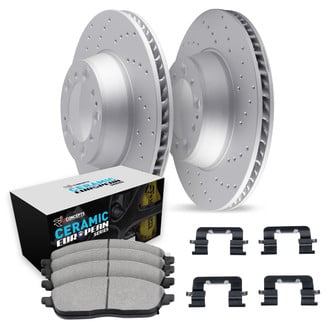 R1 Concepts® - Drilled Rear Brake Kit with Euro Ceramic Pads