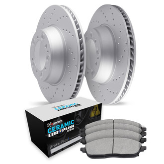 R1 Concepts® - Drilled Rear Brake Kit with Euro Ceramic Pads