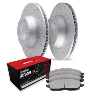 R1 Concepts® - Drilled Rear Brake Kit with Optimum OE Pads