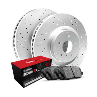 R1 Concepts® - Drilled Front Brake Kit with Optimum OE Pads