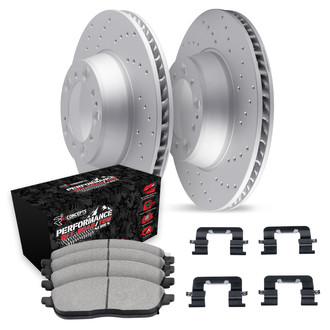 R1 Concepts® WMVH1-54101 - Drilled Front Brake Kit with Performance Sport Pads