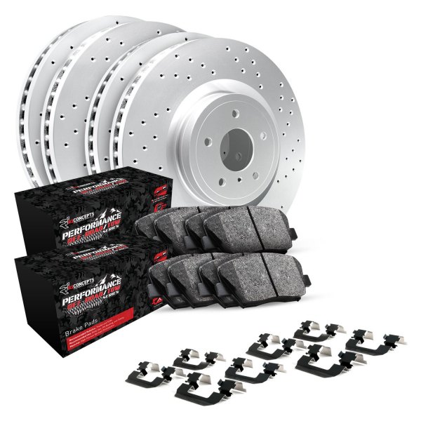  R1 Concepts® - Drilled Front and Rear Brake Kit with Performance Sport Pads