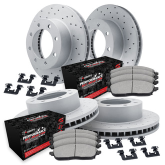 R1 Concepts® - Drilled Front and Rear Brake Kit with Performance Sport Pads