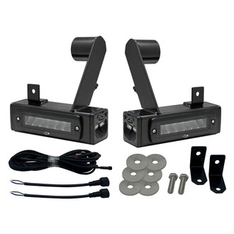 Race Sport® - Rear Bumper Mounted Blacked Out Series 7" Flood Beam LED Light Bar Kit, With Heated Lens and Dual End Light Cap