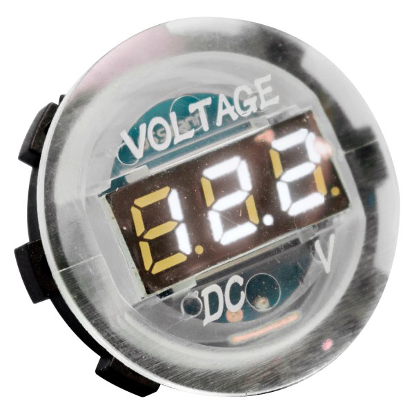 Race Sport® - Clear Digital Voltmeter Gauge with LED Digital Lighting, 12 V
