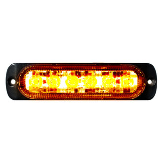 Race Sport® - 6-LED Ultra Slim Bolt-On Mount 19-Flash Pattern Amber LED Strobe Light