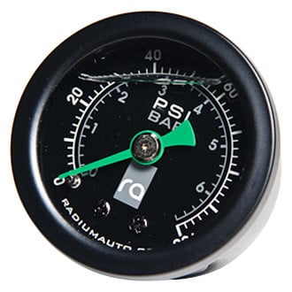 Radium® - Liquid Filled Fuel Pressure Gauge with -8AN ORB Adapter, 90Deg