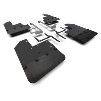 Rally Armor® - Black Mud Flap Kit with Metallic Black Rally Armor Logo