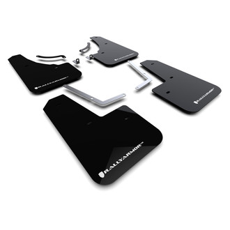 Rally Armor® - UR Series Black Mud Flap Kit with White Logo