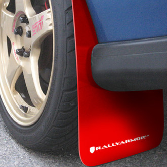 Rally Armor® - UR Series Red Mud Flap Kit with White Rally Armor Logo