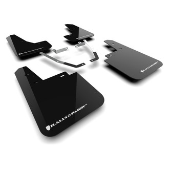 Rally Armor® - UR Series Black Mud Flap Kit with White Logo