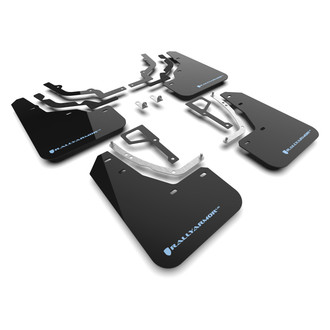 Rally Armor® - UR Series Black Mud Flap Kit with Light Blue Logo