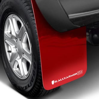 Rally Armor® - UR Plus Series Red Mud Flap Kit with White Rally Armor Logo