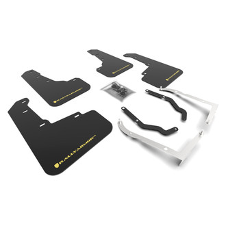 Rally Armor® - UR Series Black Mud Flap Kit with Yellow Pearl Rally Armor Logo