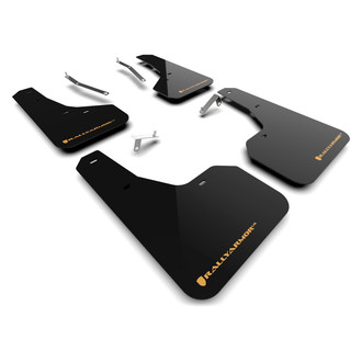 Rally Armor® - UR Series Black Mud Flap Kit with Wild Orange Rally Armor Logo