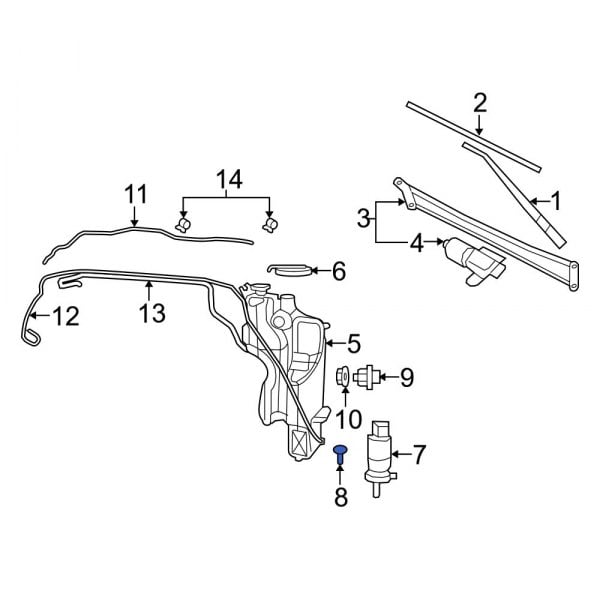 Windshield Washer Pump Grommet