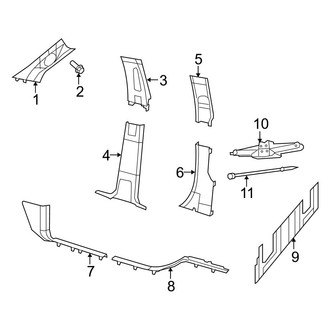 Ram OE - Cab - Interior Trim (Pillars & Floor), (Laramie / Laramie Longhorn / SLT Mega Cab)