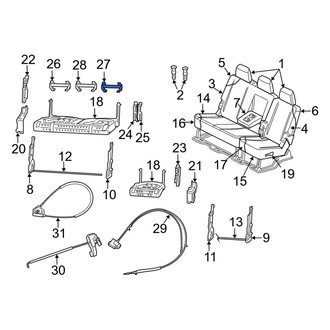 Ram OE - Rear Left Outer Seat Hinge