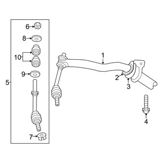 Ram OE - Front Suspension - Stabilizer Bar & Components (W/O Electric Disconnect)
