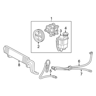 Ram OE - Steering Gear & Linkage - Pump & Hoses (W/O Hydroboost), (2500 Big Horn / Laramie / Laramie Longhorn / Limited / Outdoorsman / SLT / Tradesman 4WD 5.7L)