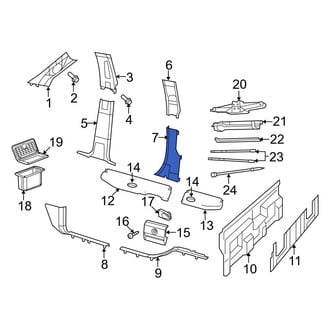Ram OE - Left Upper Body C-Pillar Trim Panel