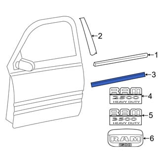 Ram OE - Front Left Door Molding