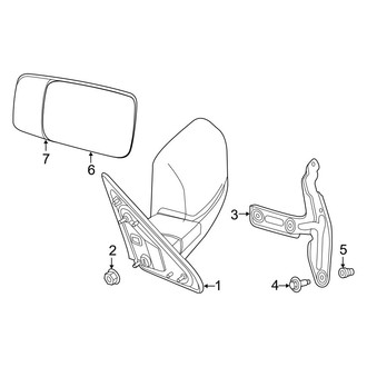 Ram OE - Front Door - Outside Mirrors (Manual Mirror, With Towing Mirrors)
