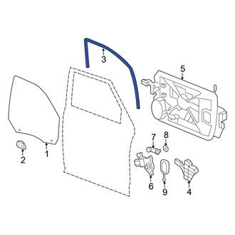 Ram OE - Front Door Window Belt Weatherstrip