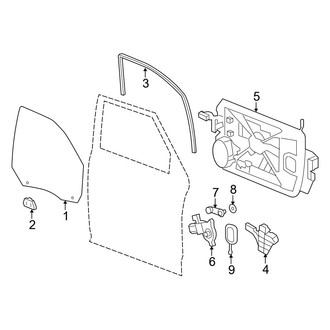 Ram OE - Front Door - Glass & Hardware (2500 / 3500 Regular Cab / Crew Cab / Mega Cab)