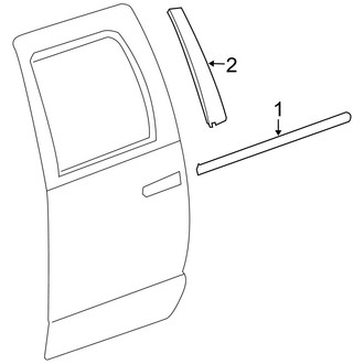 Ram OE - Rear Door - Exterior Trim (2500 / 3500 Regular Cab / Crew Cab / Mega Cab)