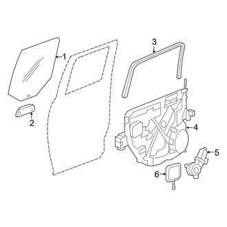 Ram OE - Rear Door - Glass & Hardware (2500 / 3500 Regular Cab / Crew Cab / Mega Cab)