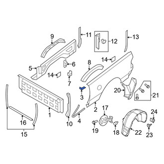 Ram OE - Rear Right Rearward Truck Bed Panel Reinforcement