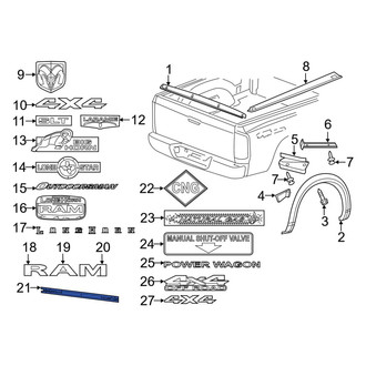 Ram OE - Rear Tailgate Molding