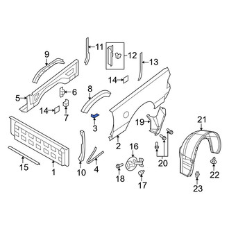 Ram OE - Rear Right Rearward Truck Bed Panel Reinforcement