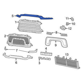 Ram OE - Front Upper Grille Molding