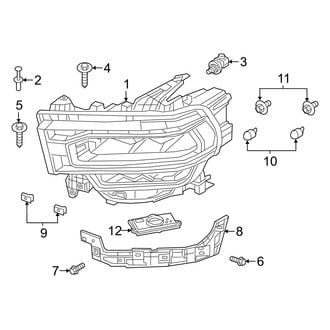 Ram OE - Front Lamps - Headlamp Components (LED (Code LPX), W/O Adaptive Lighting)