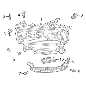 Ram OE - Front Lamps - Headlamp Components (LED (Code LM6), With Adaptive Lighting)