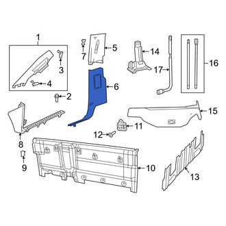 Ram OE - Left Lower Door Pillar Post Trim Set
