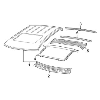 Ram OE - Cab - Roof & Components (With Sunroof), (Big Horn / Laramie / Laramie Longhorn / Limited / Lone Star Mega Cab)
