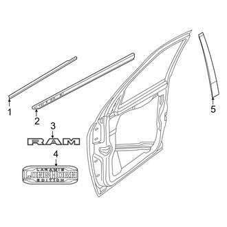 Ram OE - Front Door - Exterior Trim (Crew Cab / Mega Cab)