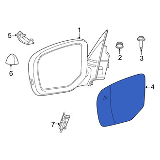 Ram OE - Front Left Door Mirror Glass
