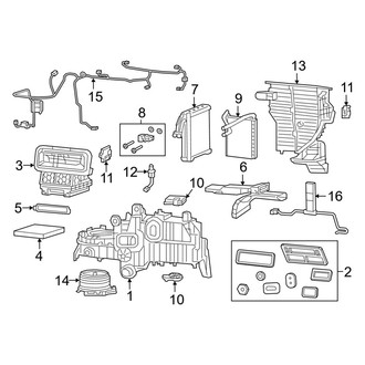 Ram OE - Air Conditioner & Heater - Evaporator & Heater Components (With Dual Zone)