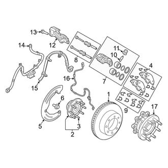 Ram OE - Front Suspension - Brake Components (Regular Cab / Crew Cab / Mega Cab 4WD)