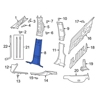 Ram OE - Right Upper Door Pillar Post Trim Set