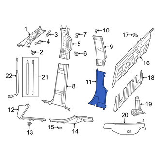 Ram OE - Right Upper Body C-Pillar Trim Panel