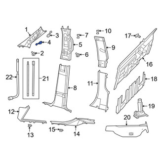 Ram OE - Left Lower Body A-Pillar Trim Panel Plug