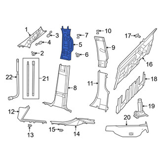Ram OE - Left Upper Door Pillar Post Trim Set
