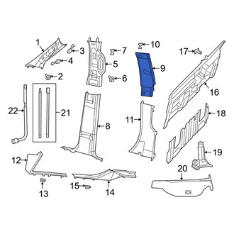Ram OE - Left Lower Body C-Pillar Trim Panel
