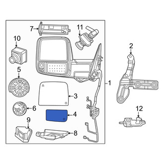 Ram OE - Front Right Lower Door Mirror Glass