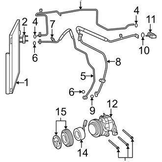 Ram OE - Air Conditioner & Heater - Condenser, Compressor & Lines (5.7L)